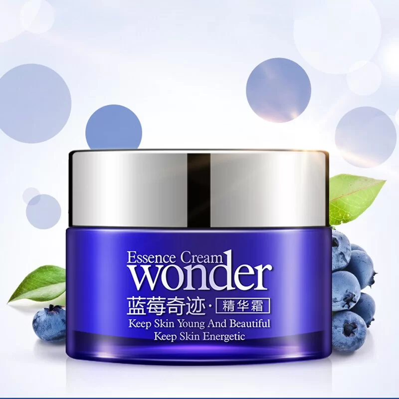 50g-BIOAQUA-Wonder-Natural-Blueberry-Essence-Cream-Skin-Care-Oil-Control-And-Moisturizing-Depth-Replenishment-Keep کرم آبرسان پوست بلوبری بیوآکوا (اوپن باکس) - Image 1